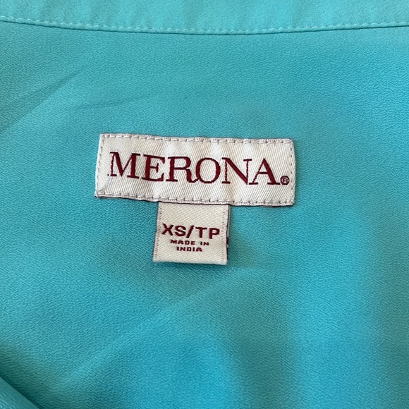 Merona Aqua Button Down Dress Shirt - XS - Picture 7 of 9